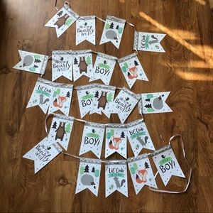 SOLD baby boy woodland shower banner